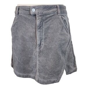 PILCRO Corduroy Stretch Skirt - Women's Petite 14P -‎ Gray with Pockets